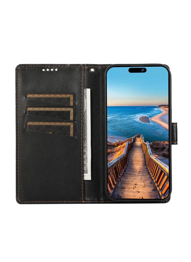 إيروريكس جراب لهاتف Realme 6 / 6s مصنوع من جلد البولي يوريثان الأصلي مع نقش خطوط  - Image 4