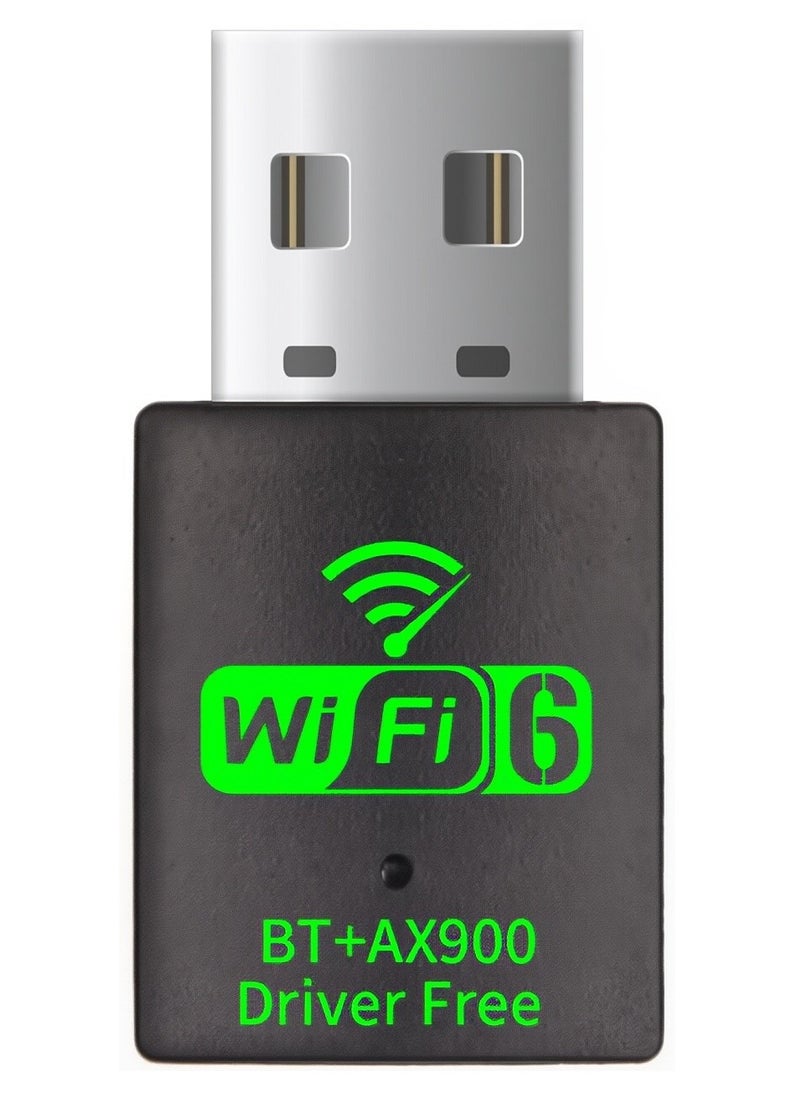 Generic Mini USB WiFi 6 Adapter with Bluetooth – Dual Band 2.4GHz 286Mbps and 5GHz 600Mbps, Wireless USB Dongle for Laptop/Desktop PC, Supports Windows 11/10/7  - Image 1
