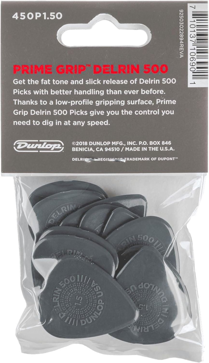 Dunlop Tortex Pitch Black Guitar Picks .50mm - 72 Pack (Standard Shape, 488R.50)