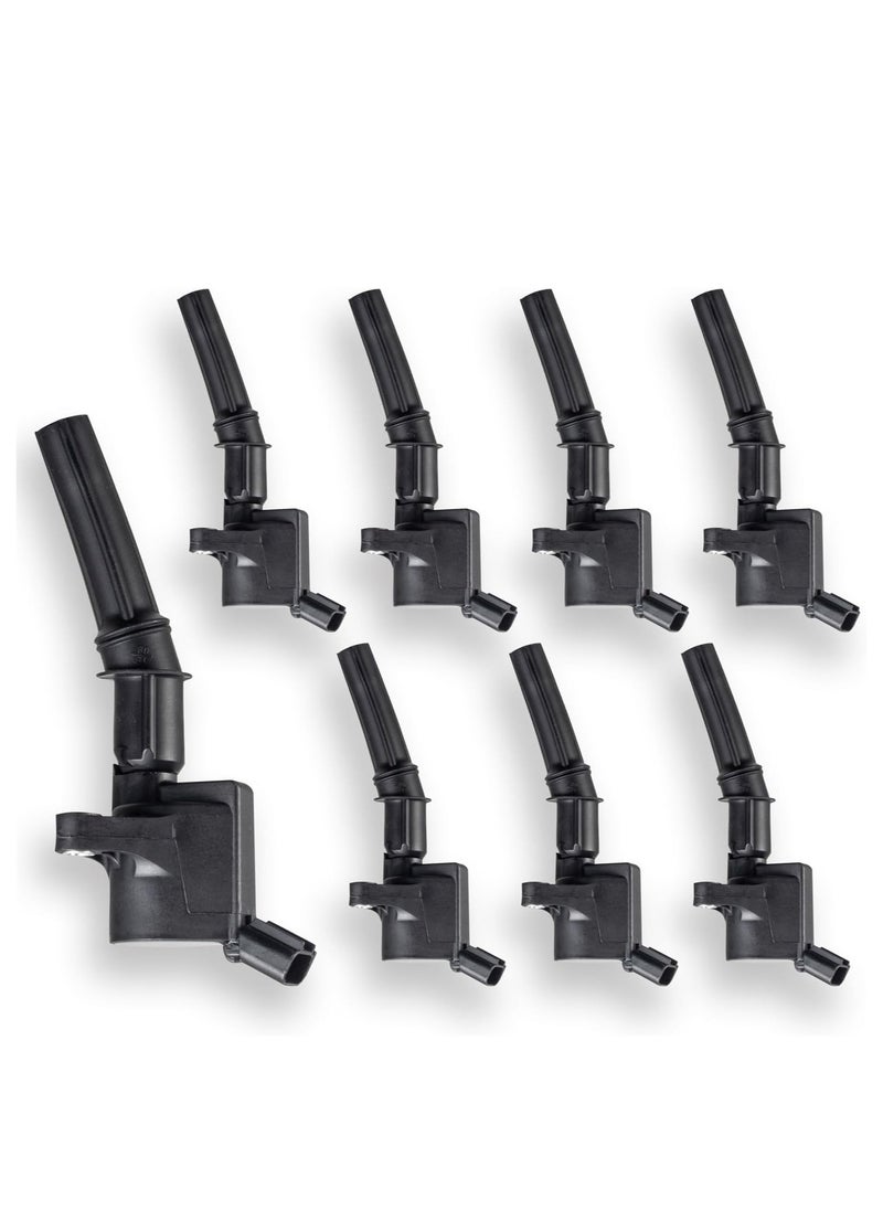 Generic - Set of 8 Curved Boot Ignition Coil Pack Compatible with Ford Lincoln Mercury 4.6L 5.4L V8 Replacement for DG508 C1454 C1417 FD503 1L2U12029AA I2LU-12A388-AA C1417 DG473 DG481 DG491 - Image 1