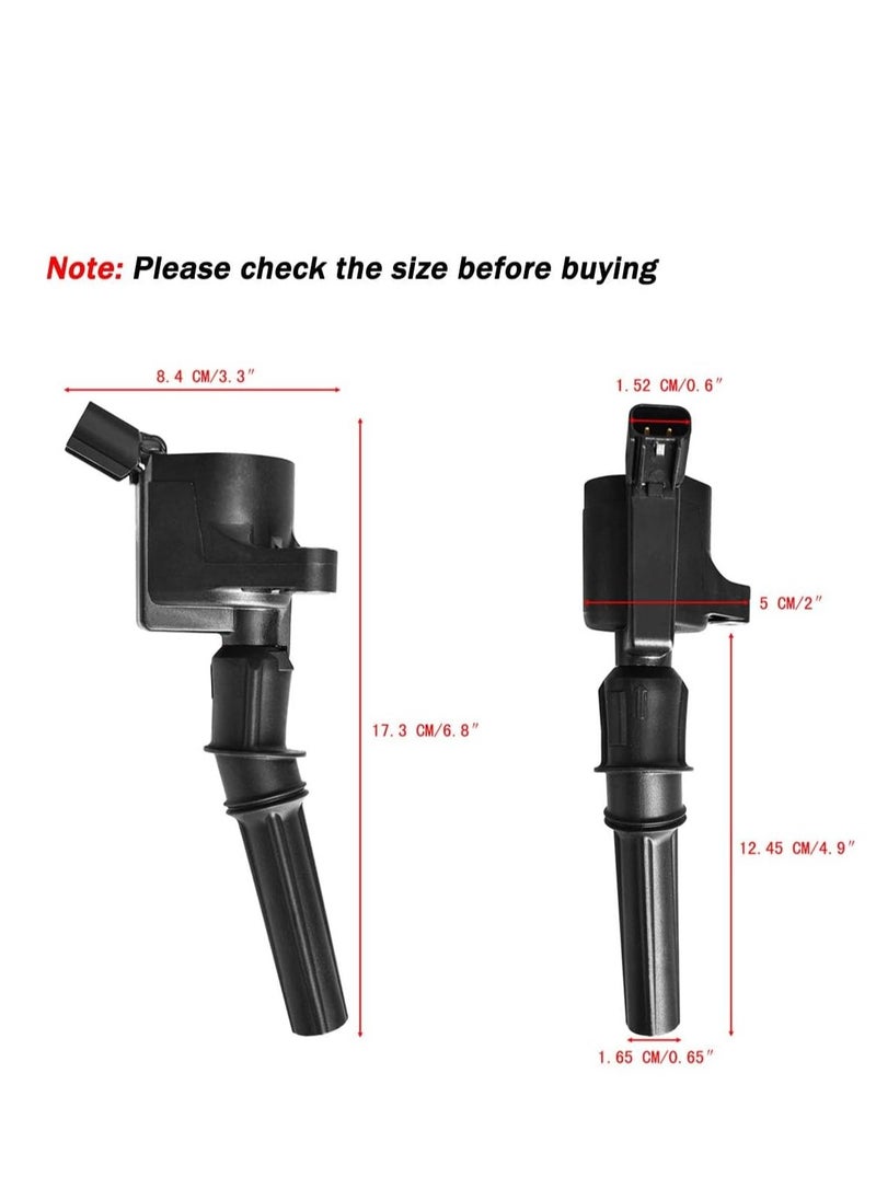 Generic - Set of 8 Curved Boot Ignition Coil Pack Compatible with Ford Lincoln Mercury 4.6L 5.4L V8 Replacement for DG508 C1454 C1417 FD503 1L2U12029AA I2LU-12A388-AA C1417 DG473 DG481 DG491 - Image 1