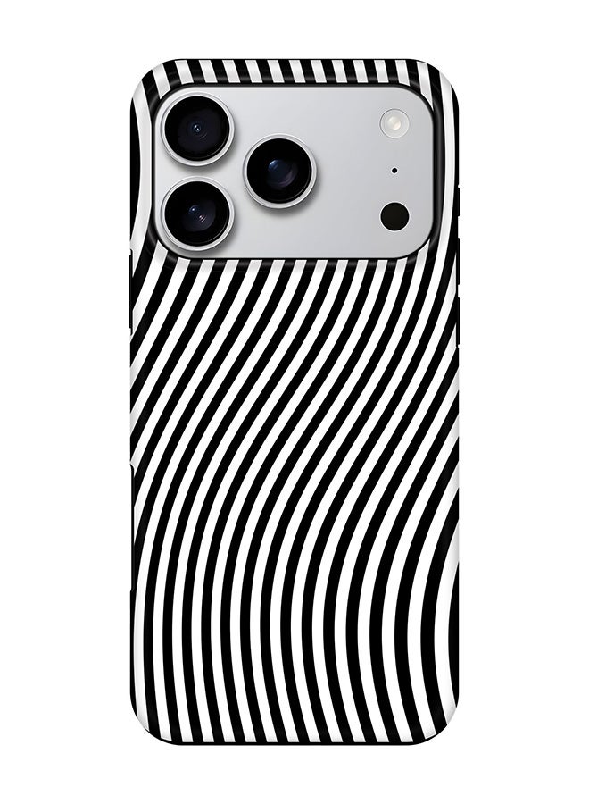 Stylizedd Tough Pro Magnetic Case for iPhone 17 Pro, Dual Layer hybrid PC + TPU Mobile Cover Matte - Zebra Lines