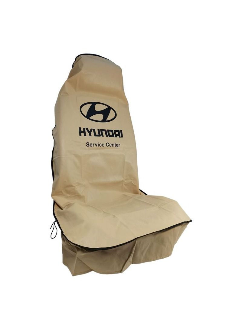 HYUNDAI High Quality Car Seat Cover Universal Car Seat Dust Dirt Protection Cover, Extra Protection For Your Seat 2 Pcs Set, Beige - Image 3