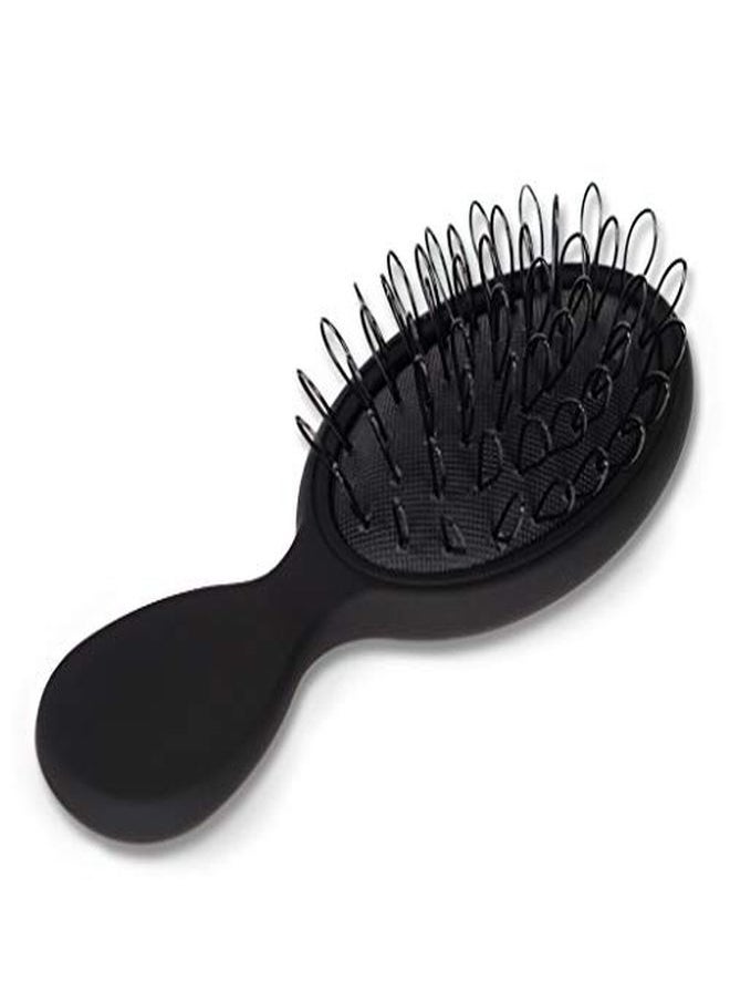 The Hair Shop Mini Black Loop Brush Salon Professional Grade With Matted Black & Ergonomic Travel Size Design Small & Safe Detangler Tool For 100% Remy Human And Synthetic Hair Extensions And Wigs  - Image 1