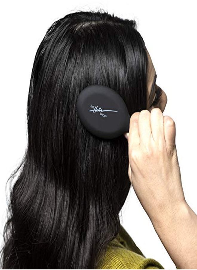 The Hair Shop Mini Black Loop Brush Salon Professional Grade With Matted Black & Ergonomic Travel Size Design Small & Safe Detangler Tool For 100% Remy Human And Synthetic Hair Extensions And Wigs  - Image 2