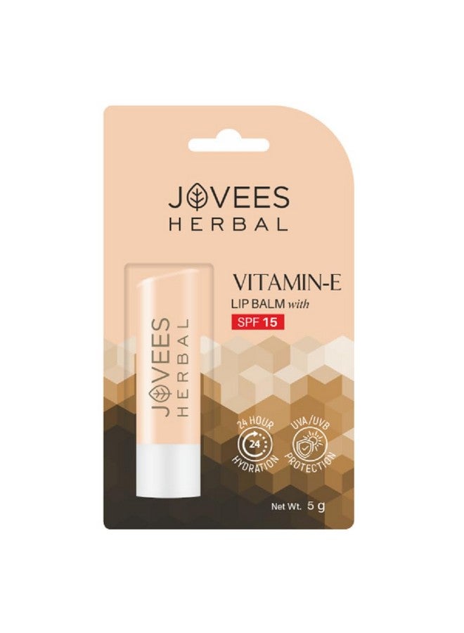 Jovees Herbal Vitamin E Lip Balm With Spf 15 24 Hour Hydration Rejuvenates Dry And Chapped Lips Gives Soft And Supple Lips 5G - Image 1