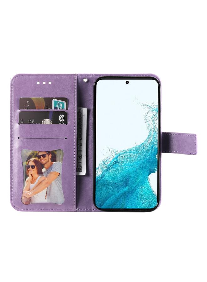 اس-توب جراب لهاتف Samsung Galaxy A34 5G جراب هاتف جلدي منقوش عليه زهور 7 بتلات - Image 4