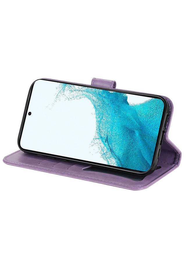 اس-توب جراب لهاتف Samsung Galaxy A34 5G جراب هاتف جلدي منقوش عليه زهور 7 بتلات - Image 5