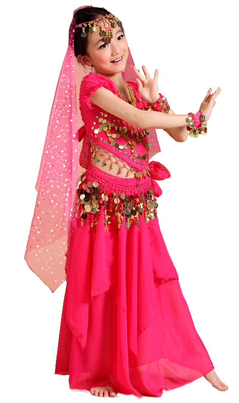 Astage Girls Princess Costume Halloween Dance Sets Hotpink 7 to 8 Years