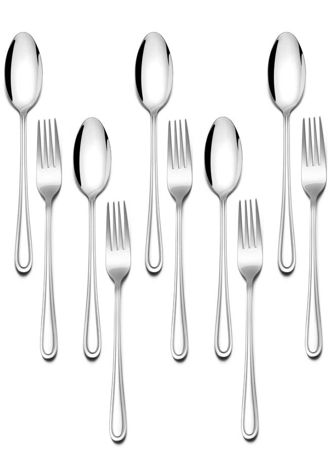 E-far 10-Piece Toddler Utensils, Kid Stainless Steel Silverware Set, Children Safe Forks and Spoons Set for Self Feeding, Healthy & Non-Toxic, Mirror Polished & Easy to Clean - Image 1