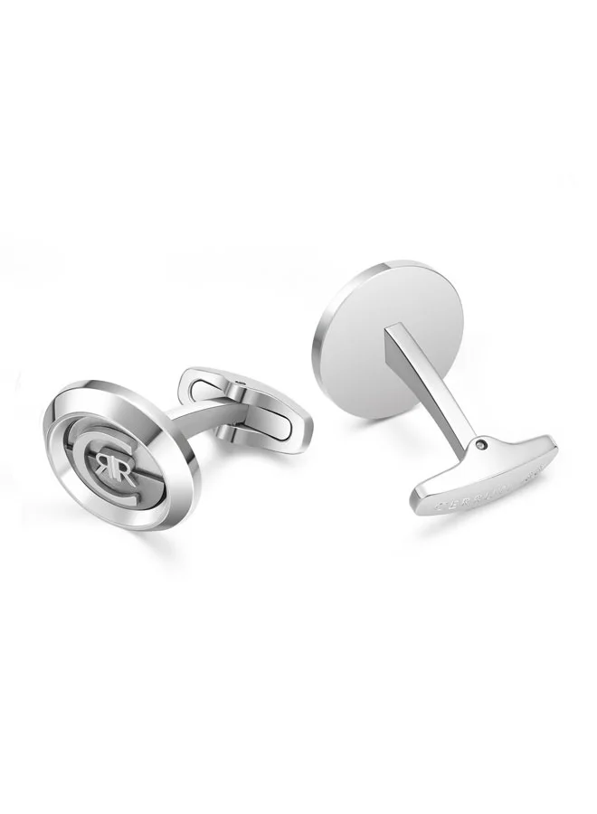 CERRUTI 1881  Renato Silver and Grey Stainless Steel Cufflinks for Men for Men | Best Price UAE