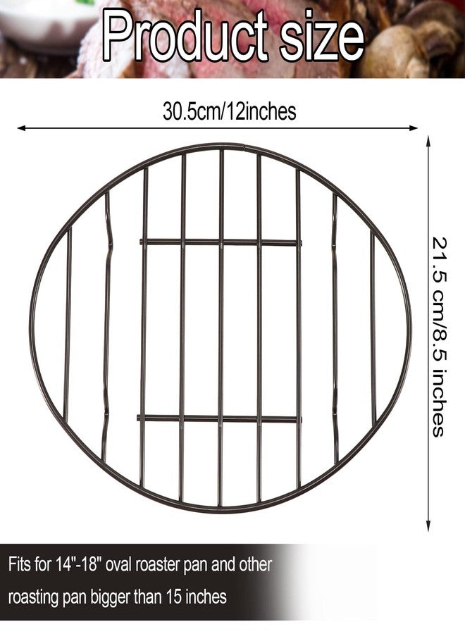 Fivebop 2 Pack Roasting Racks Oval Non Stick Stainless Steel Cooling Rack Grill Cooking Baking Grilling Roasting Steamer Rack Oven and Dishwasher Safe 12" x 8.5" - Image 2
