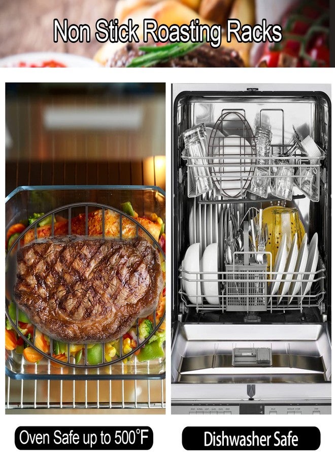 Fivebop 2 Pack Roasting Racks Oval Non Stick Stainless Steel Cooling Rack Grill Cooking Baking Grilling Roasting Steamer Rack Oven and Dishwasher Safe 12" x 8.5" - Image 4