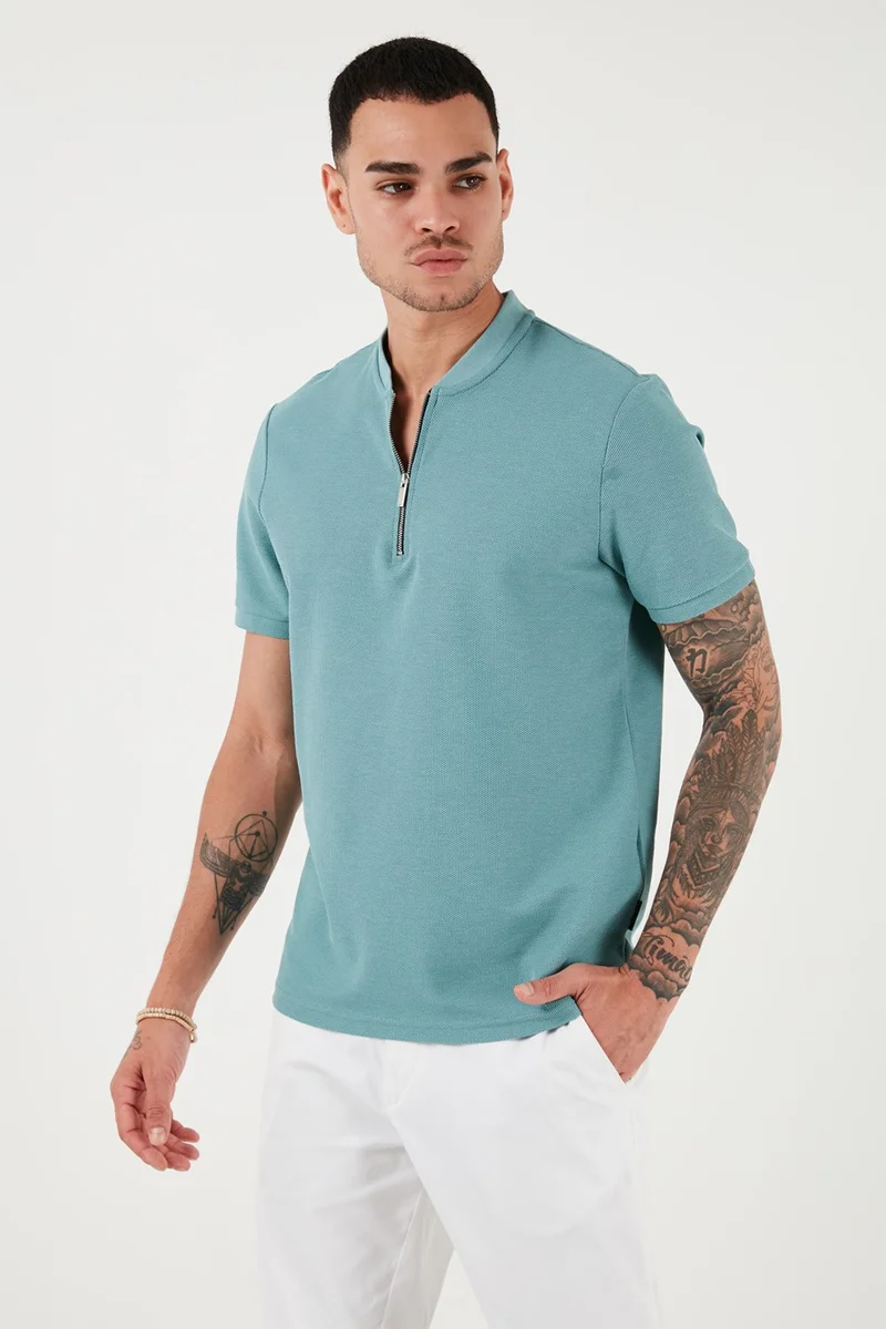Buratti Cotton Regular Fit Half Zipper T Shirt Men's T Shirt 5902653