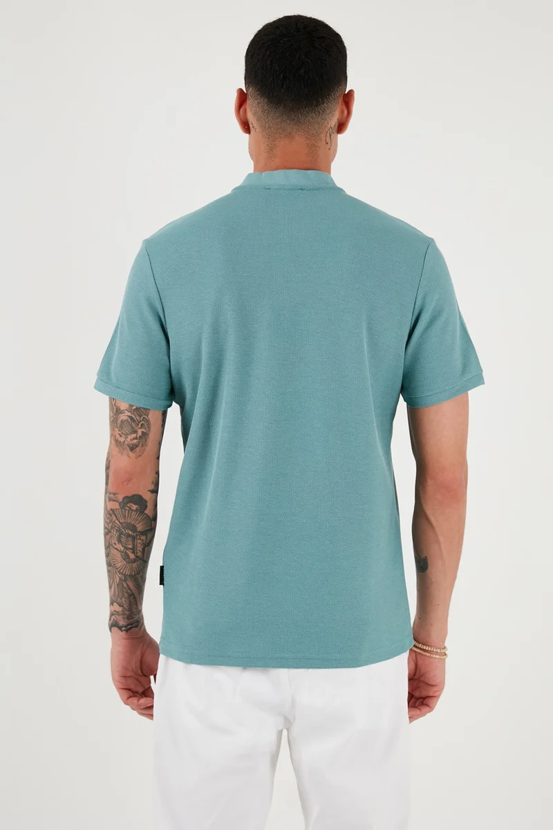 Buratti Cotton Regular Fit Half Zipper T Shirt Men's T Shirt 5902653