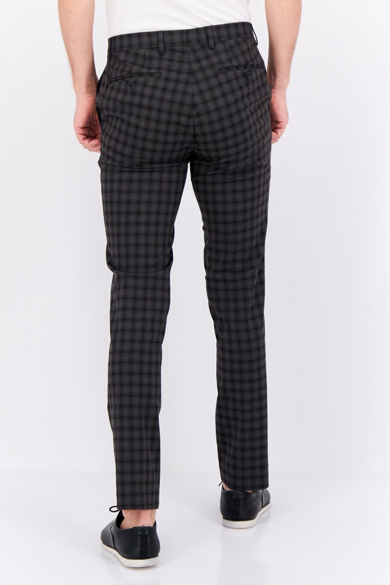 Bar III Men Skinny Fit Checkered Dress Pants, Black  - Image 3