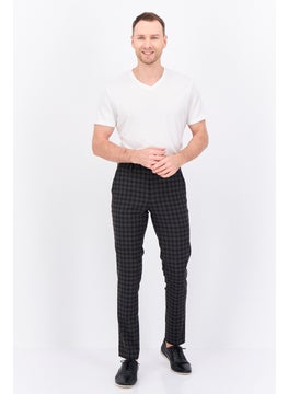 Bar III Men Skinny Fit Checkered Dress Pants, Black  - Image 4