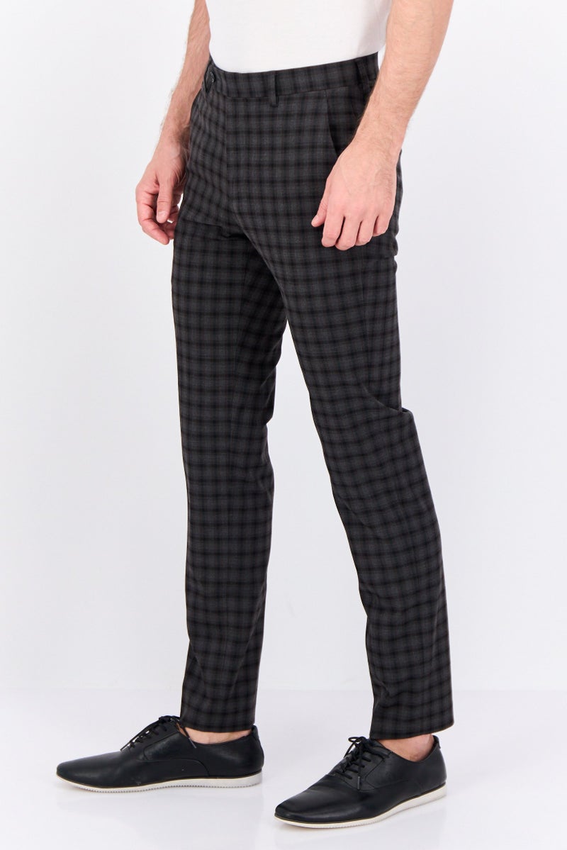 Bar III Men Skinny Fit Checkered Dress Pants, Black  - Image 4