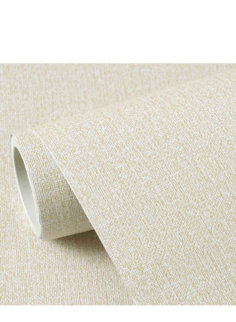 Grasscloth Textured Wallpaper 60x300cm Desert Linen Sand Peel and Stick Wallpaper, Beige Grasscloth Textured Self-Adhesive and Removable Wallpaper Decorative Beige Contact Paper for Cabinets Wall Paper Decor - Image 1