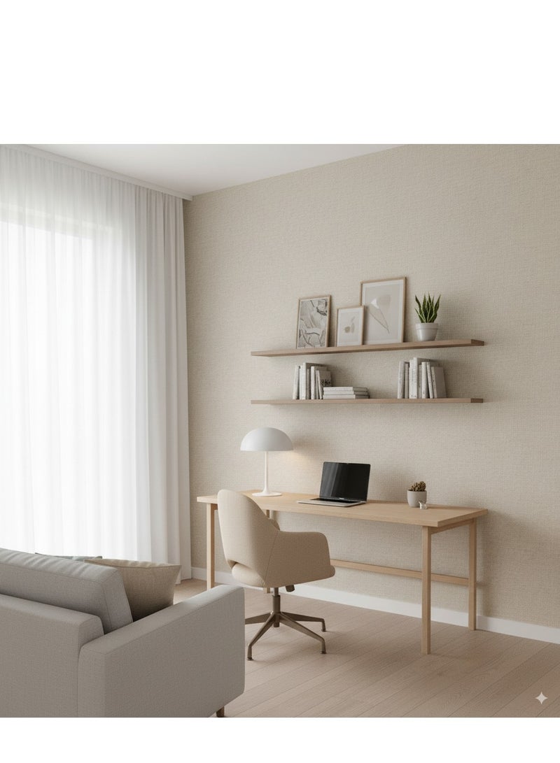 Grasscloth Textured Wallpaper 60x300cm Desert Linen Sand Peel and Stick Wallpaper, Beige Grasscloth Textured Self-Adhesive and Removable Wallpaper Decorative Beige Contact Paper for Cabinets Wall Paper Decor - Image 5