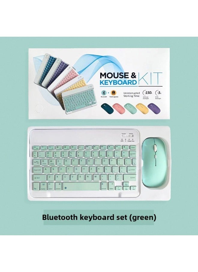 For Ipad Bluetooth Keyboard Samsung Huawei Oppo VIVO Mobile Phone Tablet Keyboard Mouse Suit-Color:Ten-inch White Suit-Product Type:Single-mode Battery Mouse - Image 4