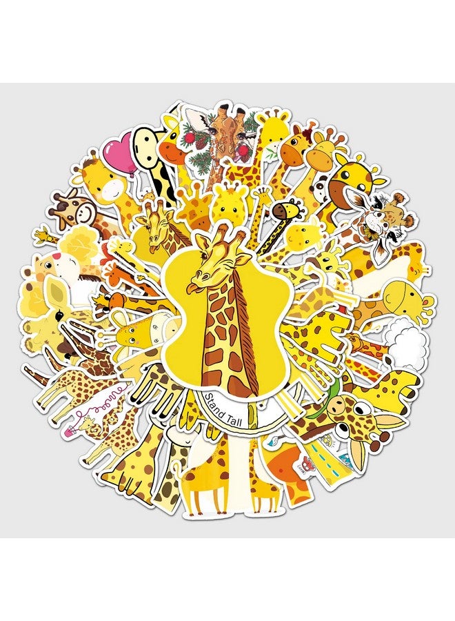 Ash & Roh Cute Cartoon Stickers for Kids, 50 Pcs Cute Stickers for Water Bottles - Cute Stickers Pack Gift for Kids Teen Birthday Party (Giraffe) - Image 1