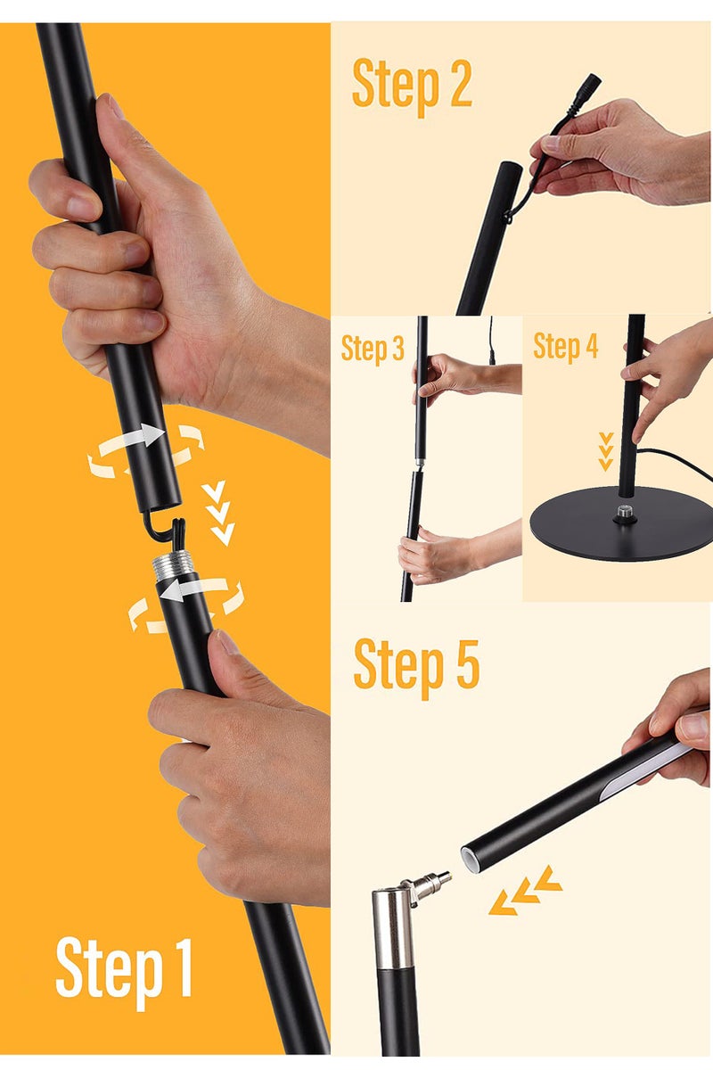 Floor Lamp LED Modern Standing Reading Light Metal Base, 3 Color & Stepless Brightness Dimmer for Living Room Corner Lamp, Office Task Light - Image 5