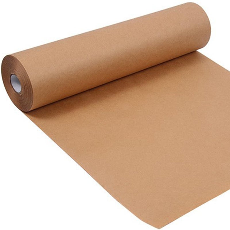 SMART&CASUAL 17.8"Ã—1,800"(150') Brown Kraft Wrapping Paper for Craft Gift Bulletin Board Banner Bouquet Flower Table Covering Packing Shipping Moving 70GSM 50LB - Image 1