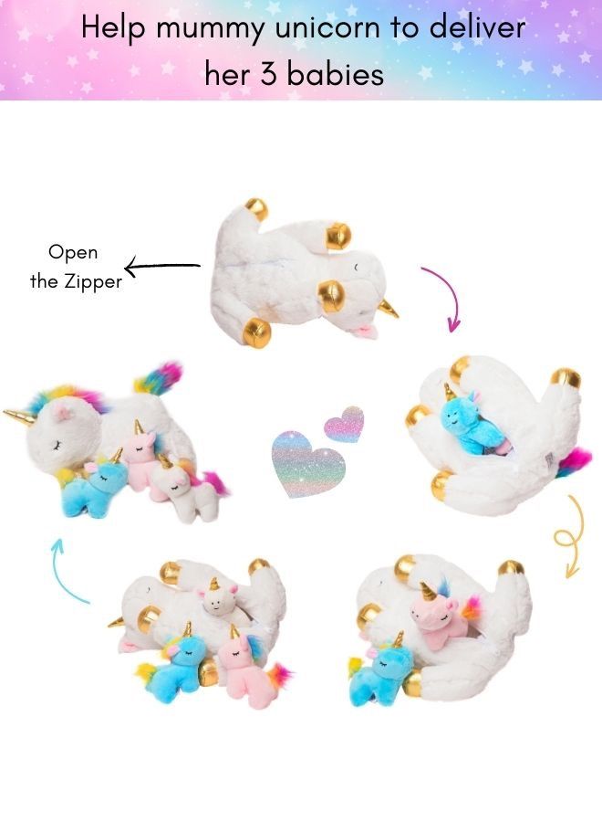 Mumfactory Unicorn Plush Toy for Girls with 4 unicorns - Image 3
