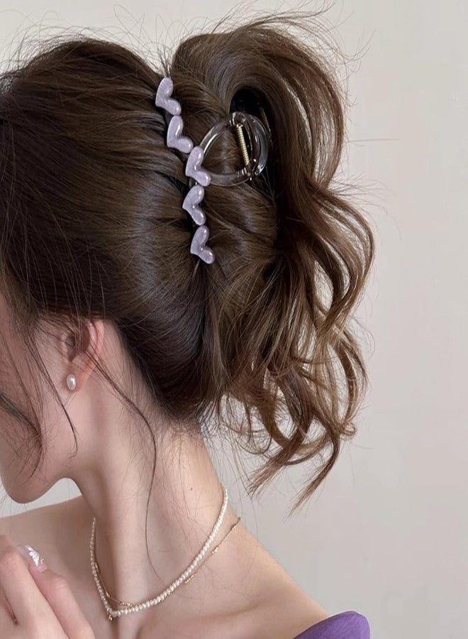 اس ايه في اي مشبك شعر أنيق بتصميم قلب بنفسجي من سافي، قطعة واحدة، للنساء والفتيات | إكسسوار شعر عصري ومتين | خفيف الوزن لجميع تسريحات الشعر - Image 4