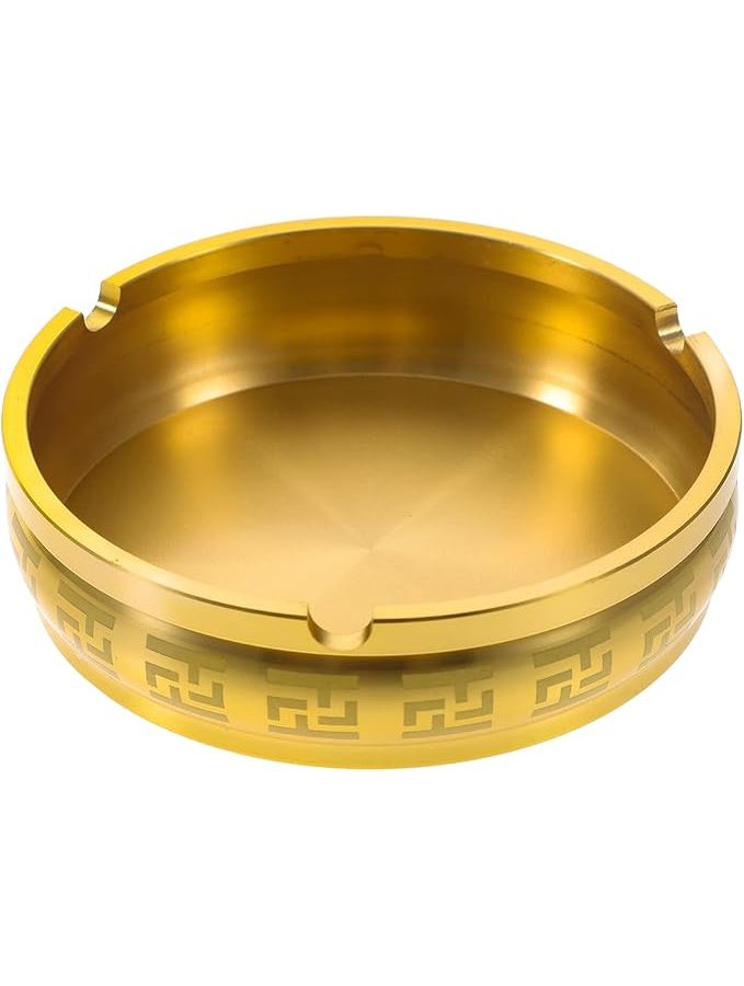Vintage Metal Round Ashtray For Home Office Indoor Outdoor Tabletop Decor As Shown - Image 1