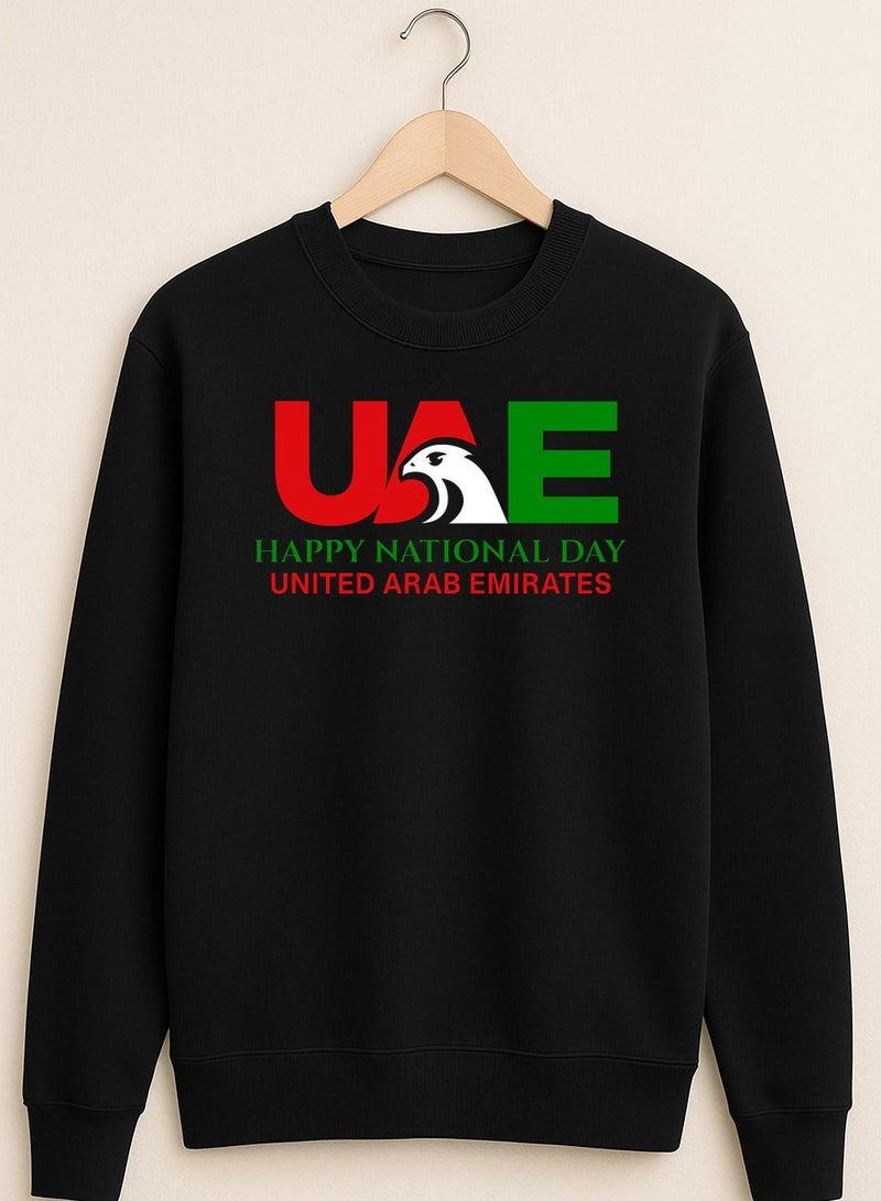 UAE Falcon Sweatshirt – Happy National Day Bold Flag Design | Unisex Emirati Heritage Pullover - Image 2