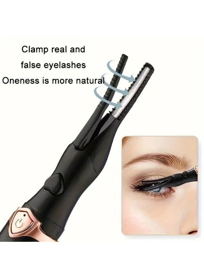 Black USB Heated Eyelash Curler With Brush 3 Heat Settings 10 Second Preheat - Image 3