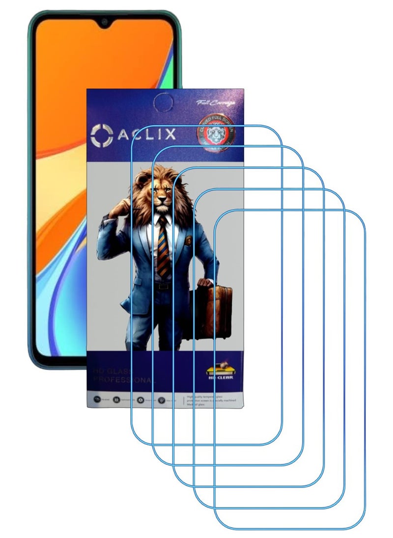 ACLIX 5 Pieces Antistatic ESD Dustproof Premium Quality High Definition Clear Tempered Glass Screen Protector Designed For Xiaomi Redmi 9C - Image 1