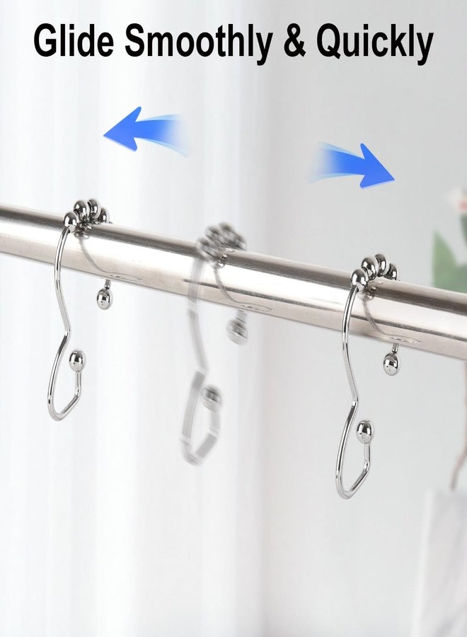 Resze Metal Shower Curtain Hooks, 12 Pcs Metal Shower Curtain Rings, Rustproof Shower Curtain Rings, Multi-Functional Shower Hooks for Shower Curtain, Kitchen Utensils, Clothing, Towels, Chrome - Image 4