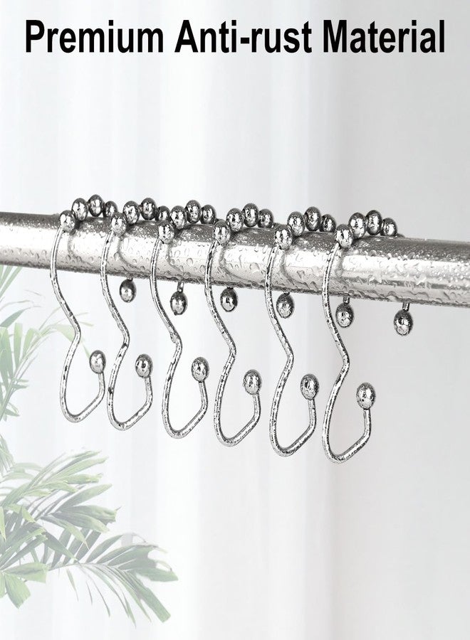 Resze Metal Shower Curtain Hooks, 12 Pcs Metal Shower Curtain Rings, Rustproof Shower Curtain Rings, Multi-Functional Shower Hooks for Shower Curtain, Kitchen Utensils, Clothing, Towels, Chrome - Image 5