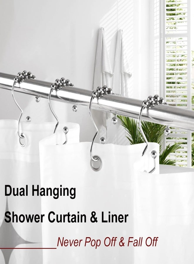 Resze Metal Shower Curtain Hooks, 12 Pcs Metal Shower Curtain Rings, Rustproof Shower Curtain Rings, Multi-Functional Shower Hooks for Shower Curtain, Kitchen Utensils, Clothing, Towels, Chrome - Image 3