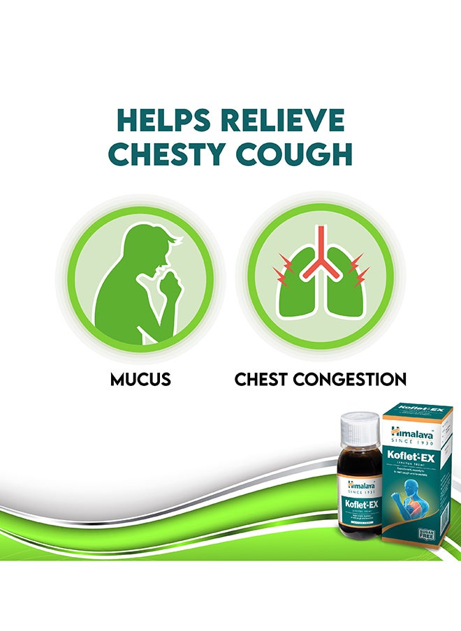 Himalaya Koflet Ex 100 Ml Chesty Cough Relief , Natural & Nondrowsy  - Image 2