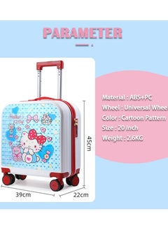 CityRiya-Long Kids' Luggage, Travel Suitcases for Girls Boys, Children's Cycling Luggage, 20" Toddler Suitcase Kid Ride Rolling, Travel Luggage Sets for Kid, Kids Ride On Suitcase, Child Carry-On Luggage  - Image 4