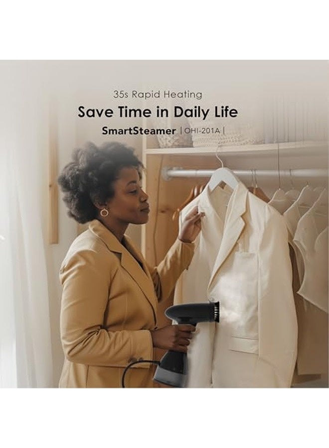 Oraimo 2-in-1 Handheld Garment Steamer (1500W) – Fast 35s Heat-Up, 22g/min Continuous Steam, Metal Plate, 220ml Tank, Lint Brush Attachment, Diamond Texture Design, 2m Cord, Ideal for All Fabrics & Travel - Image 3