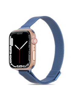 Replacement Strap Milanese Small Waist Watch Band For Apple Watch Ultra 49mm&Watch Ultra 2 49mm / Series 9&8&7 45mm / SE 3&SE 2&6&SE&5&4 44mm / 3&2&1 42mm Blue