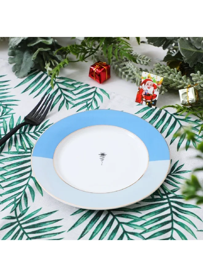 Bien Servi 3-Piece Round Shaped Calligraphic Dessert Plate Set Multicolor
