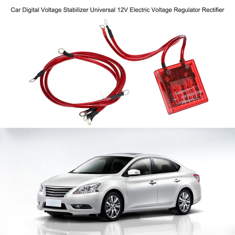 Car Digital Voltage Stabilizer: Red, Stable Power Supply, Extended Battery Life - Enhanced Ignition Performance, Voltage Stabilizer for Automotive Electrical Systems - Image 2