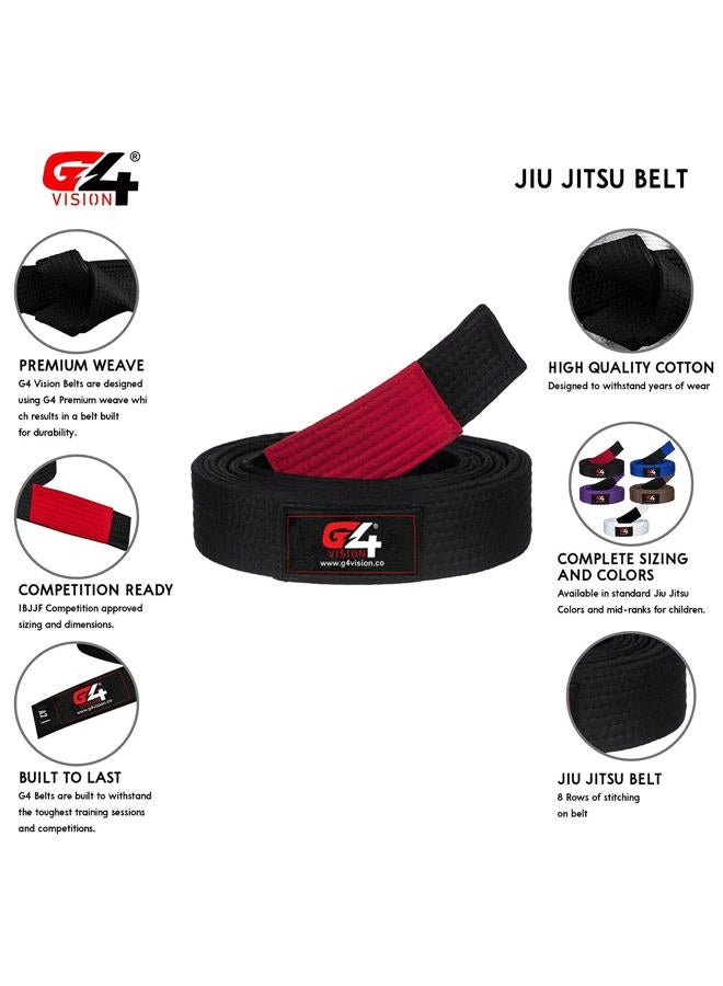 G4 VISION Jiu Jitsu Belt BJJ Belts Brazilian Adult A1 A2 A3 A4 Black Brown Purple Blue White, White, A4 - Image 5