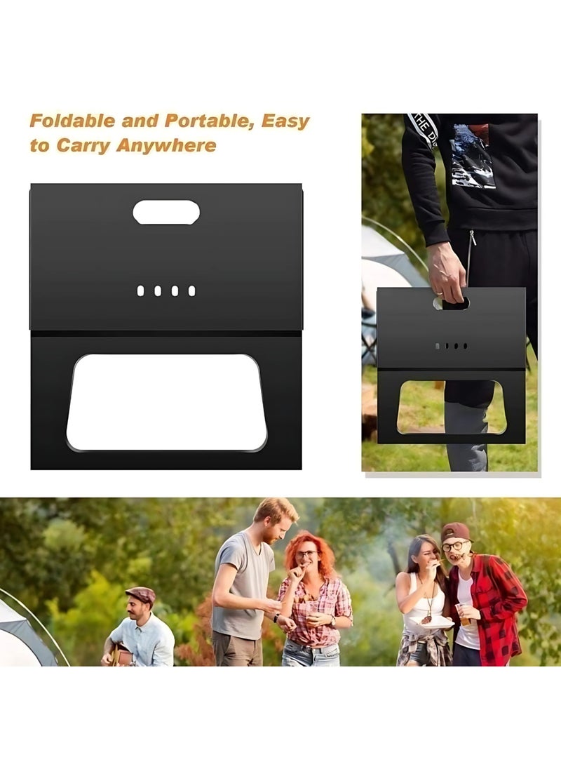 Manful Portable Charcoal Grill for Camping Cooking Stainless Steel Mini Folding Grill Stove for Travel, Picnic, Motorhome with Cover BBQ Cooking for Outdoor Camping  - Image 4