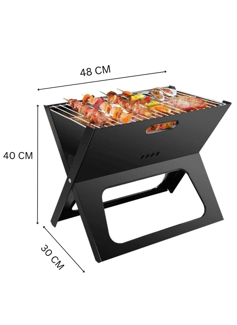 Manful Portable Charcoal Grill for Camping Cooking Stainless Steel Mini Folding Grill Stove for Travel, Picnic, Motorhome with Cover BBQ Cooking for Outdoor Camping  - Image 3