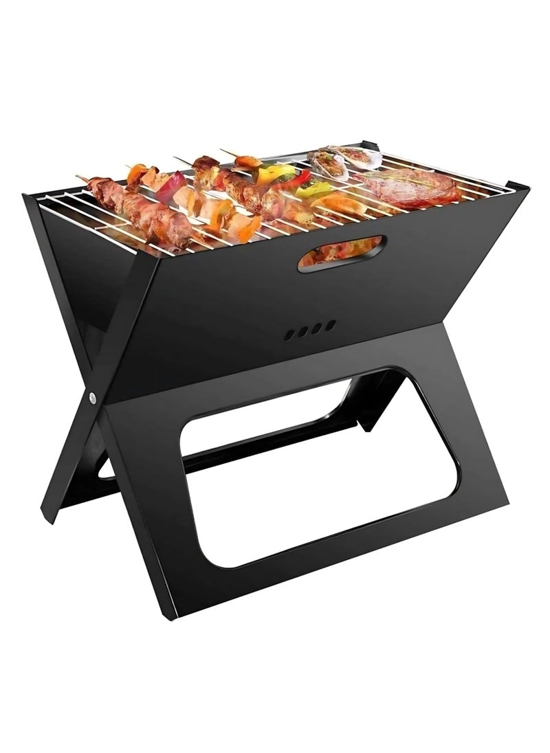 Manful Portable Charcoal Grill for Camping Cooking Stainless Steel Mini Folding Grill Stove for Travel, Picnic, Motorhome with Cover BBQ Cooking for Outdoor Camping  - Image 1