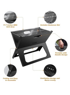 Manful Portable Charcoal Grill for Camping Cooking Stainless Steel Mini Folding Grill Stove for Travel, Picnic, Motorhome with Cover BBQ Cooking for Outdoor Camping  - Image 2