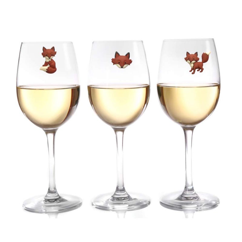 Simply Charmed Fox and Owl Wine Glass Charms - Magnetic Drink Markers for Regular or Stemless Glasses - Image 2