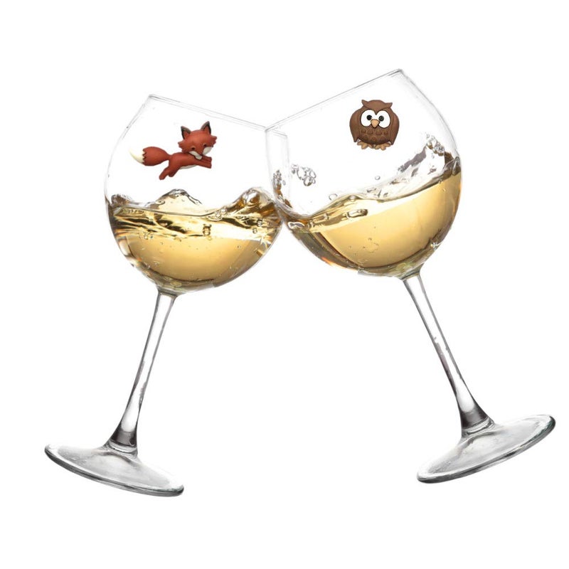 Simply Charmed Fox and Owl Wine Glass Charms - Magnetic Drink Markers for Regular or Stemless Glasses - Image 4
